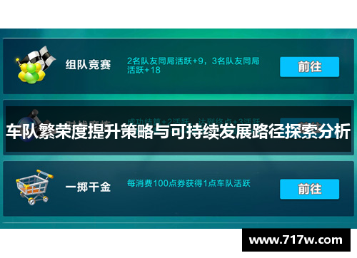 车队繁荣度提升策略与可持续发展路径探索分析